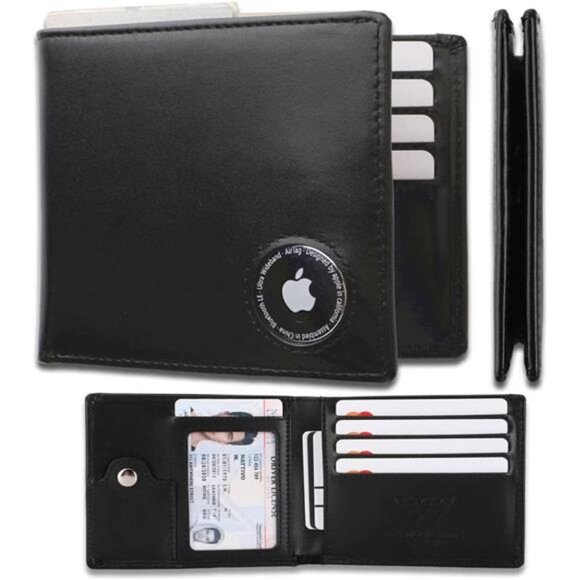 Air Tag Wallet Men Genuine Leather Bifold | RFID Blocking  for Men  - Picture 1 of 7